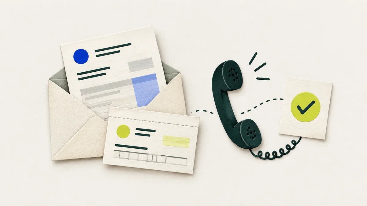 Ilustracja faktury i różniącego się blankietu płatności obok osobnego telefonu do potwierdzenia prośby.