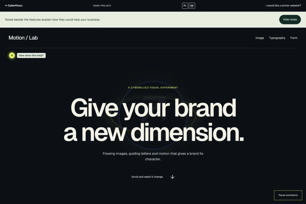 English preview of Movement that gives a brand character.